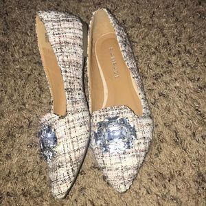 ADORABLE plaid loafers with diamond statement